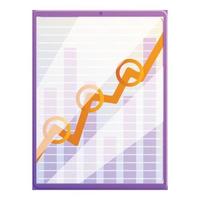 Tablet monetization graph icon, cartoon style vector