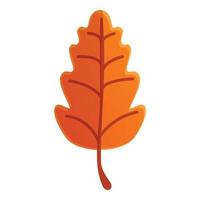 icono de hoja de roble de otoño, estilo de dibujos animados vector