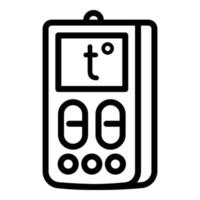 icono de control remoto del acondicionador, estilo de esquema vector