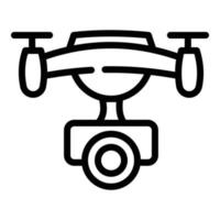 icono de dron de cámara, estilo de contorno vector