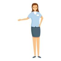 Reception woman nursing house icon, cartoon style vector