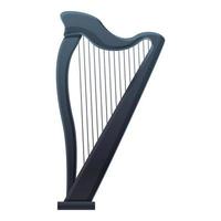 Harp acoustic icon, cartoon style vector