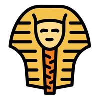 icono de faraón de egipto, estilo de contorno vector