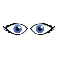 Blue eyes icon, cartoon style vector