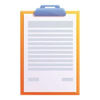 Storage documents to do list icon, cartoon style vector