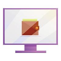 Online wallet monetization icon, cartoon style vector