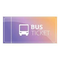 Public bus ticket icon, cartoon style vector