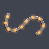 Snake led strip lights icon, cartoon style vector