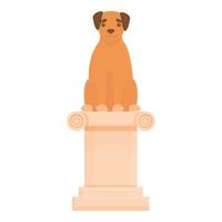 icono de columna de exposición de perros, estilo de dibujos animados vector