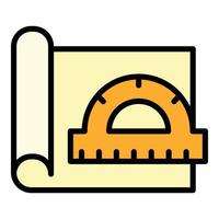 icono de construcción de arquitecto, estilo de contorno vector