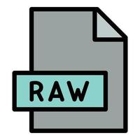 Raw file icon, outline style vector