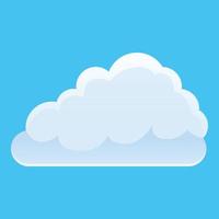 Shiny cloud icon, cartoon style vector