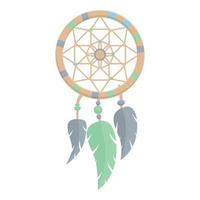 African dream catcher icon, cartoon style vector