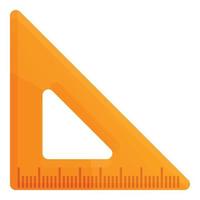 Carpenter angle ruler icon, cartoon style vector