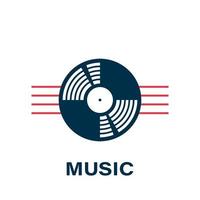 Music icon concept. Vinyl plate icon. Concept logo. Trendy design. Vector illustration