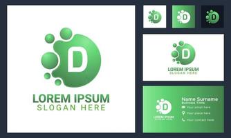 initial monogram letter d modern dot Creative Technology Concept Logo Design Template