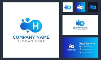 initial letter h molecule logo design, logo template, vector illustration. isolated design and business branding