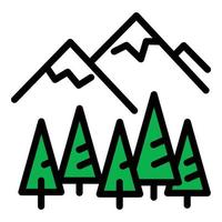 Ski resort camp icon, outline style vector