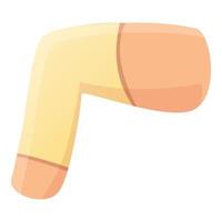 Knee gypsum bandage icon, cartoon style vector