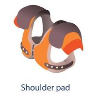 Shoulder pad icon, isometric style vector