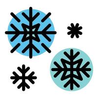 icono de copos de nieve de la estación de esquí, estilo de esquema vector