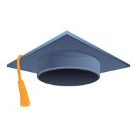 Achievement graduation hat icon, cartoon style vector