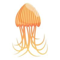 Ocean jellyfish icon, cartoon style vector