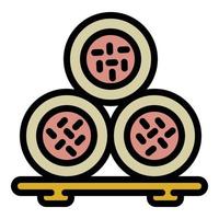 Sushi roll stand icon, outline style vector