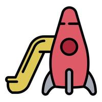 Rocket kid slide icon, outline style vector