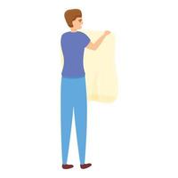 Laundry service man icon, cartoon style vector