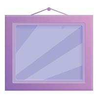 Art photo frame icon, cartoon style vector