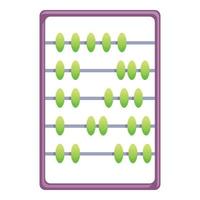 Calcular icono de ábaco, estilo de dibujos animados vector