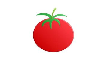 Tomato icon in flat style. Isolated object. Tomato logo. Vegetable from the farm. Organic food. Vector illustration