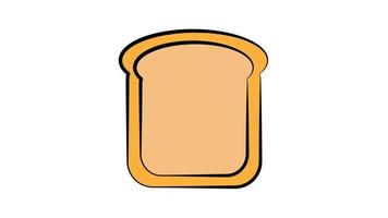 Bread toast for sandwich piece of roasted crouton. Lunch, dinner, breakfast snack. Isolated white background. EPS10 vector illustration