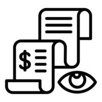 See expense report icon, outline style vector