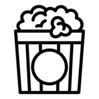 Popcorn bucket icon, outline style vector