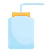 Milk feeding bottle icon, cartoon style vector