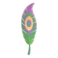 Fairy feather icon, cartoon style vector