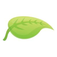 Textile green leaf icon, cartoon style vector