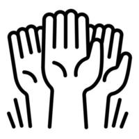 Cohesion hands up icon, outline style vector