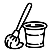 Mop bucket icon, outline style vector