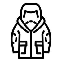 icono de chaqueta de esquí, estilo de contorno vector