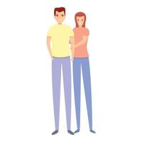 icono de pareja de afecto, estilo de dibujos animados vector