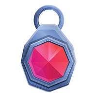 Ruby talisman icon, cartoon style vector