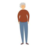 Grandpa nursing home icon, cartoon style vector