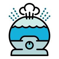 icono de humidificador ionizador, estilo de esquema vector