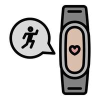 icono de reloj inteligente de fitness, estilo de esquema vector