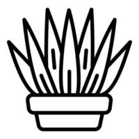 Succulent pot icon, outline style vector