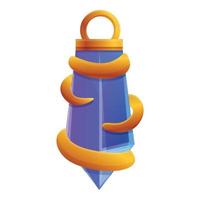 Charm amulet icon, cartoon style vector