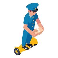 Postman gyroboard icon, isometric style vector